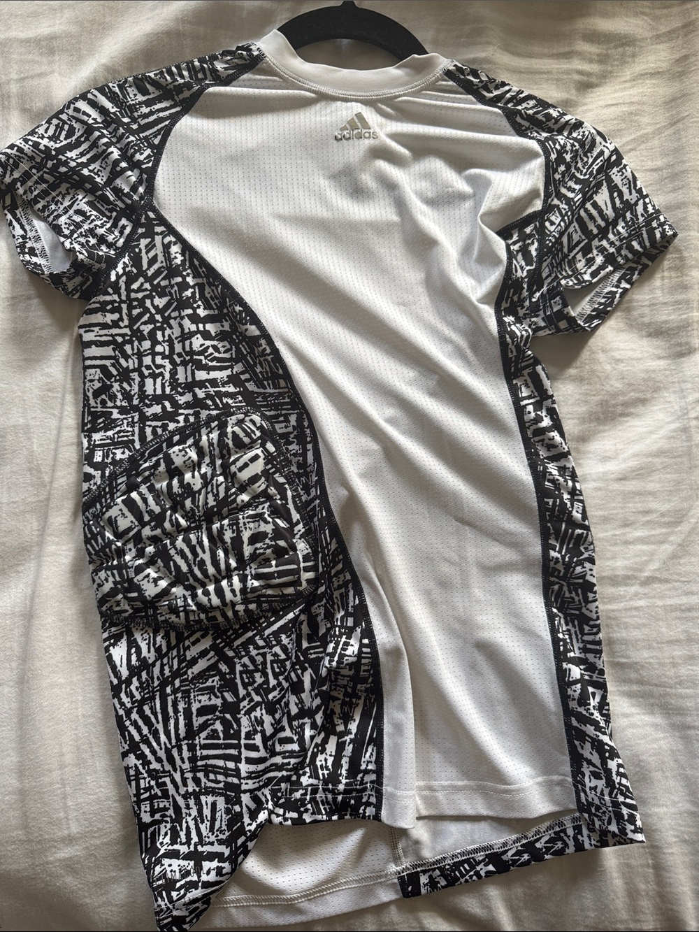 Adidas Techfit Climacool White Black Padded Short Sleeve Football Shirt Size XL